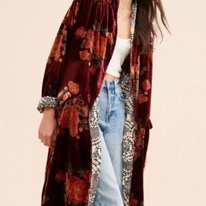 Free People Velvet Wild Nights Duster Sz S